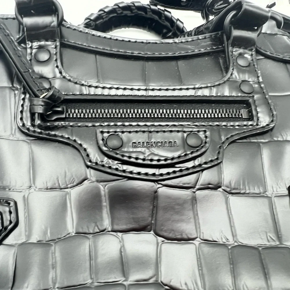 Balenciaga Neo City Bag Black Croc Authentic Luxury - Picture 4 of 10